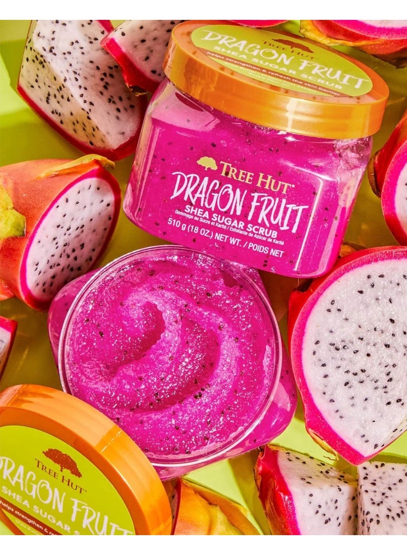 تري هت مقشر سكر الشيا بنكهة فاكهة التنين 510 جرام (18 أونصة) مقشر للجسم بزبدة الشيا، مغذي للبشرة وناعمها بعمق - Image 3